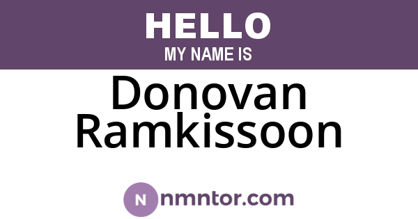 Donovan Ramkissoon