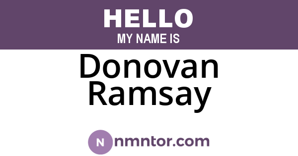 Donovan Ramsay