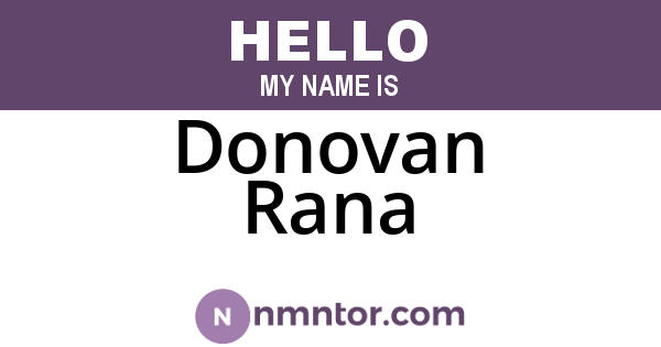 Donovan Rana