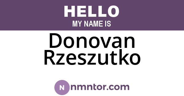 Donovan Rzeszutko