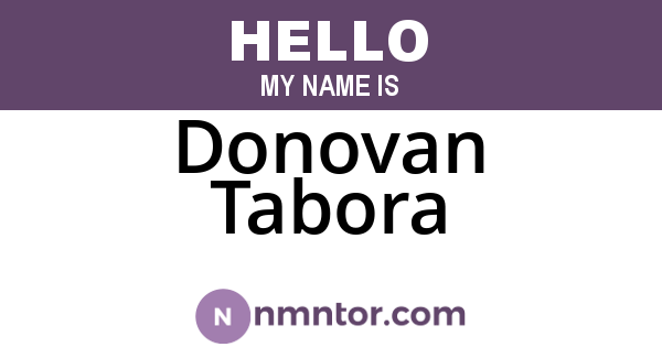 Donovan Tabora