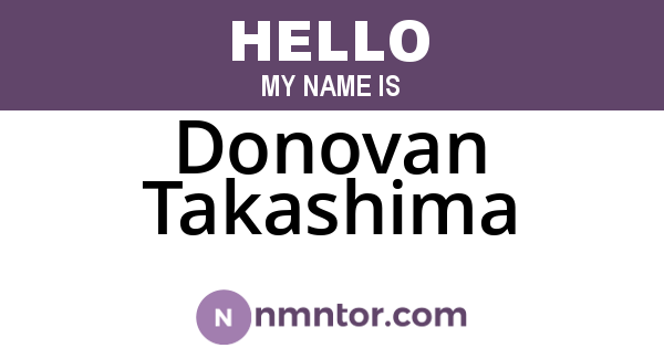 Donovan Takashima