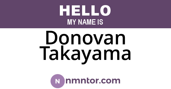 Donovan Takayama