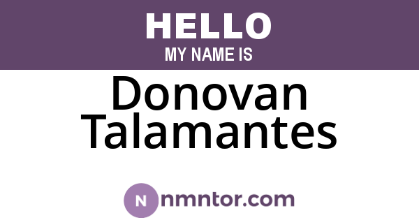 Donovan Talamantes