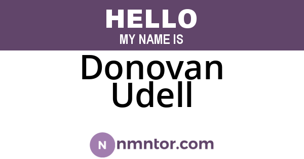 Donovan Udell