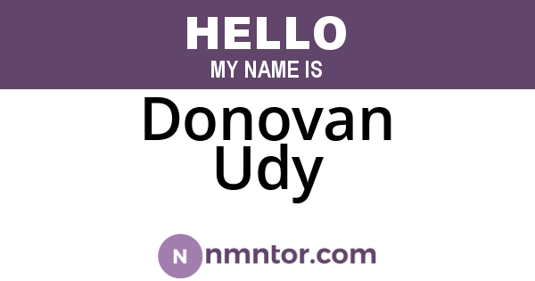 Donovan Udy