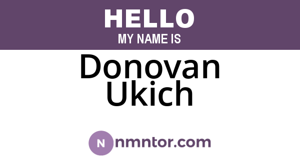 Donovan Ukich