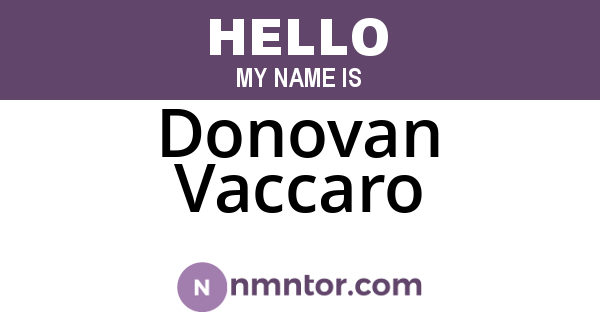 Donovan Vaccaro