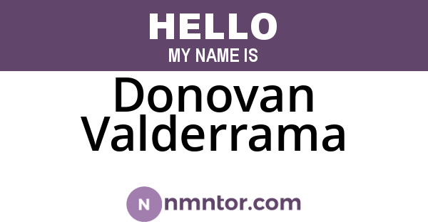 Donovan Valderrama