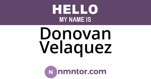 Donovan Velaquez