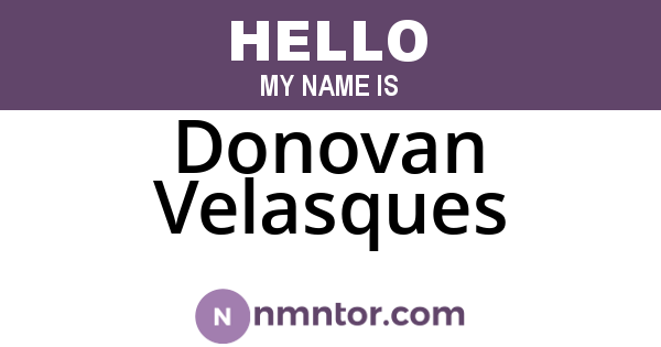 Donovan Velasques