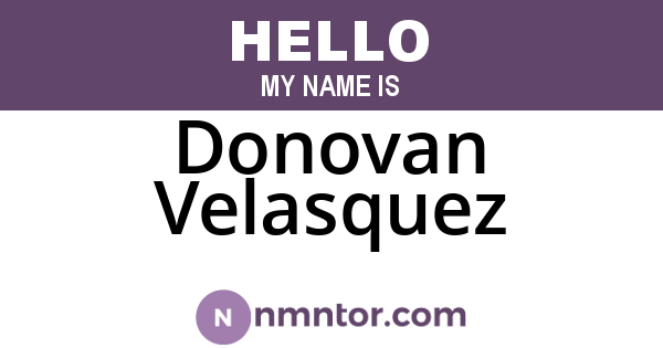 Donovan Velasquez
