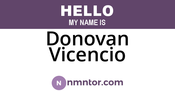 Donovan Vicencio