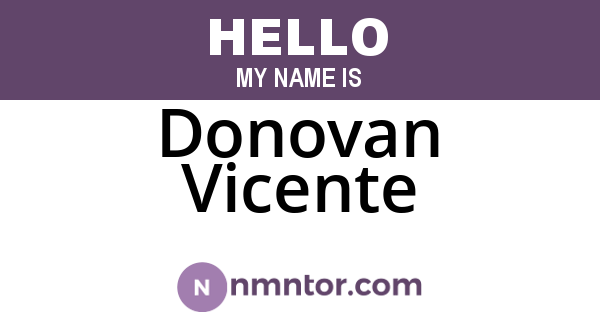 Donovan Vicente