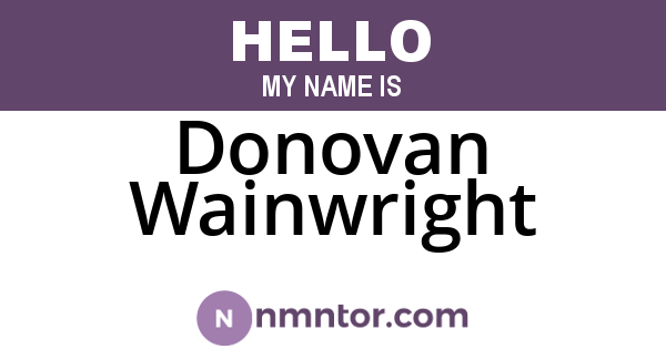 Donovan Wainwright