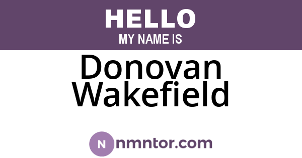 Donovan Wakefield