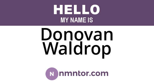 Donovan Waldrop