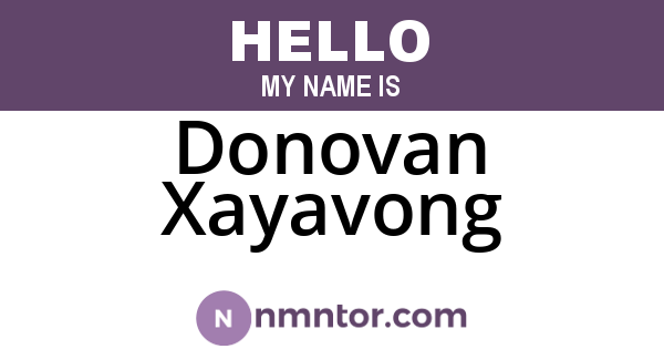 Donovan Xayavong
