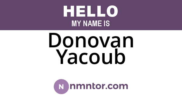 Donovan Yacoub
