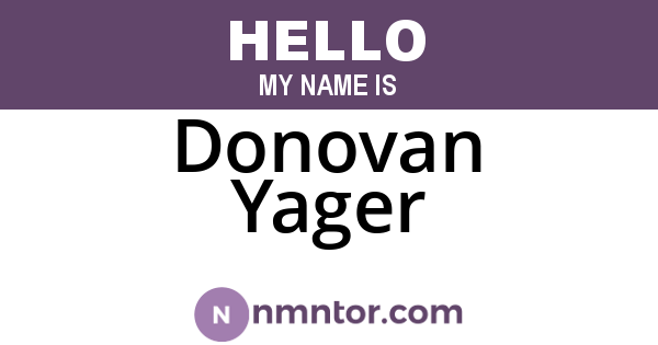 Donovan Yager