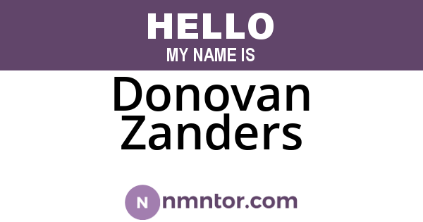 Donovan Zanders
