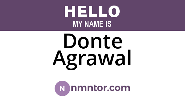 Donte Agrawal