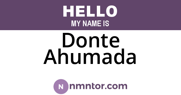 Donte Ahumada