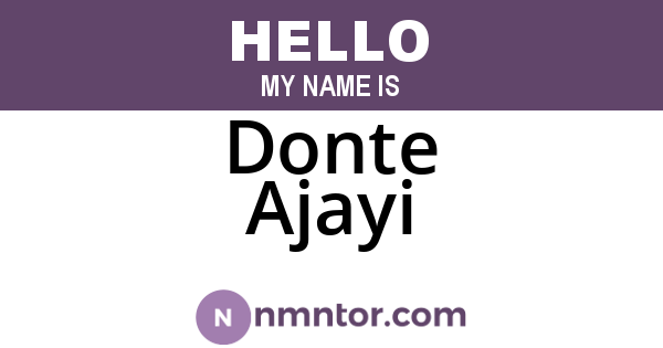 Donte Ajayi