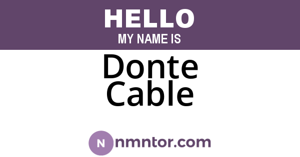 Donte Cable