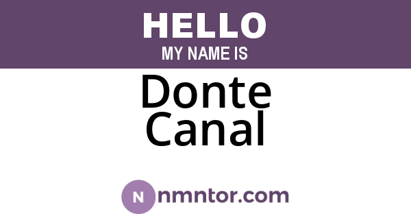 Donte Canal