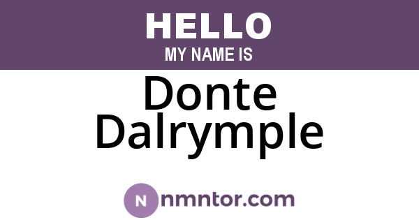 Donte Dalrymple