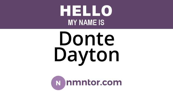 Donte Dayton