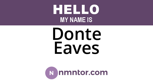 Donte Eaves