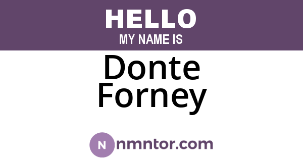 Donte Forney