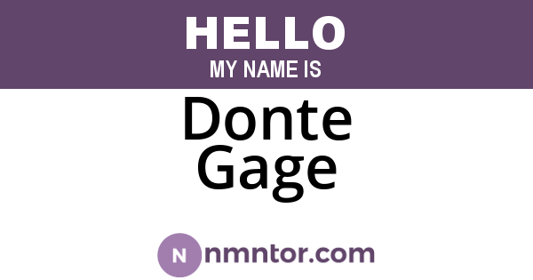 Donte Gage