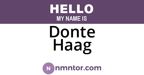 Donte Haag