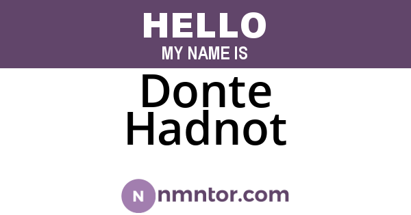 Donte Hadnot