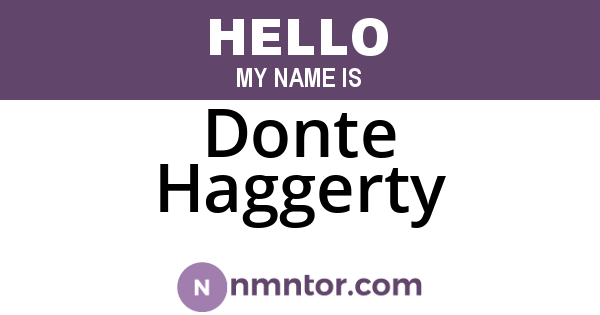 Donte Haggerty