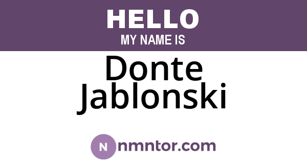 Donte Jablonski