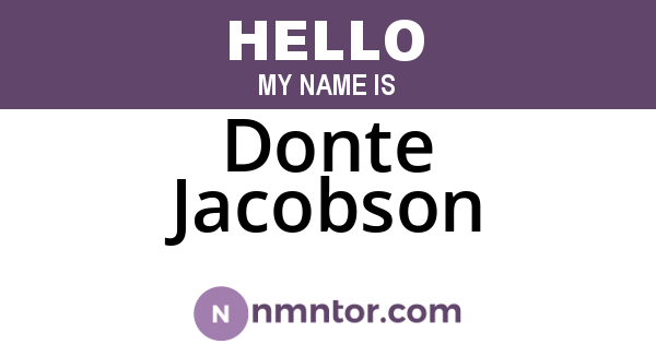 Donte Jacobson