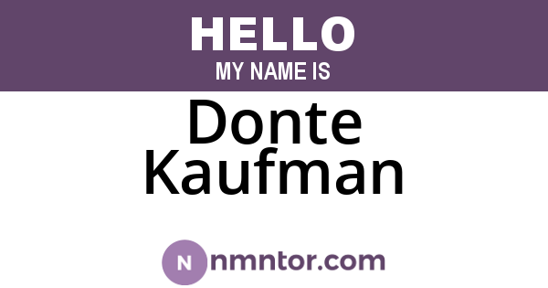Donte Kaufman