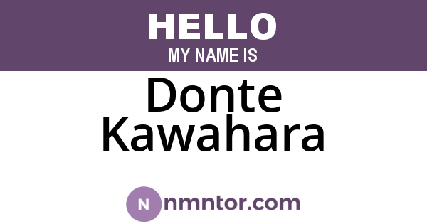 Donte Kawahara