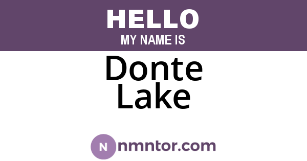 Donte Lake