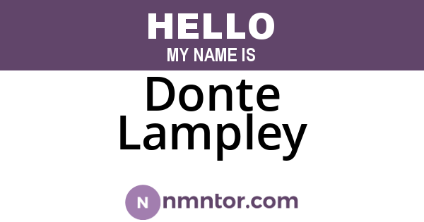 Donte Lampley