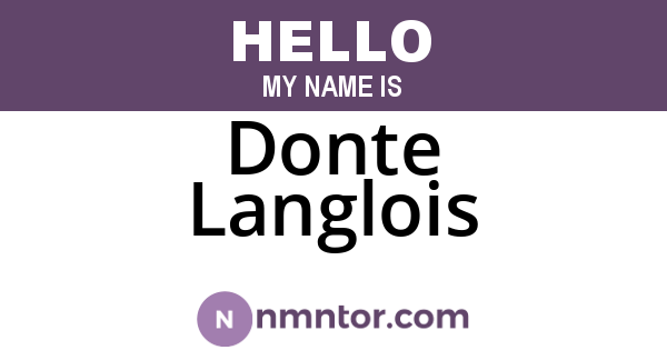 Donte Langlois