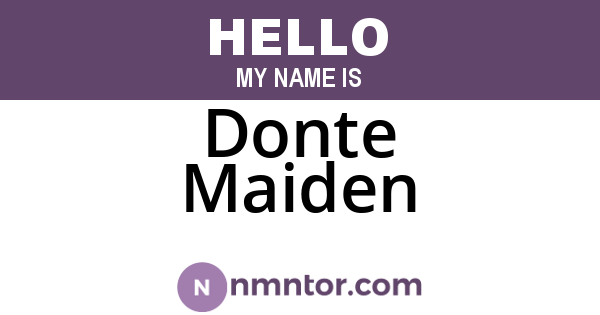 Donte Maiden