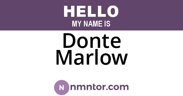 Donte Marlow