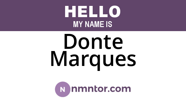 Donte Marques