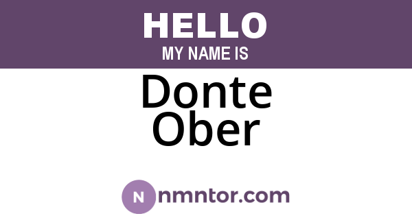 Donte Ober