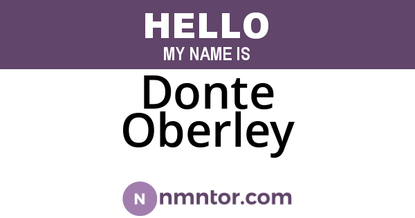 Donte Oberley